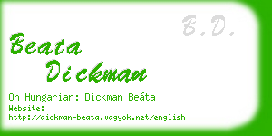 beata dickman business card